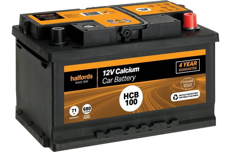 Halfords HCB100 12V Car Battery 4 Year Guarantee Halfords HCB100 12V Car Battery 4 Year Guarantee