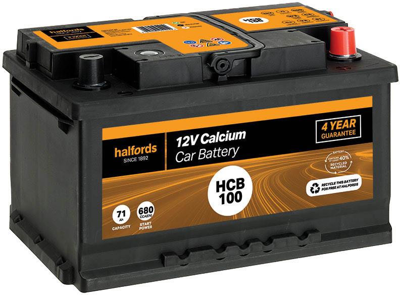 Halfords HCB100 12V Car Battery 4 Year Guarantee