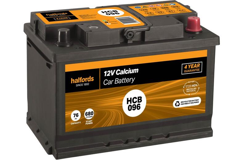 Halfords HCB096 Calcium 12V Car Battery 4 Year Guarantee Halfords HCB096 Calcium 12V Car Battery 4 Year Guarantee
