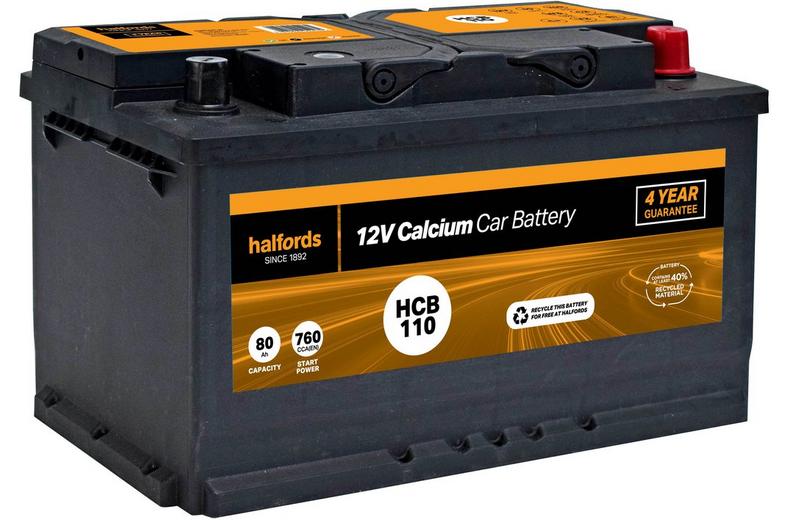 Halfords HCB110 12V Car Battery 4 Year Guarantee Halfords HCB110 12V Car Battery 4 Year Guarantee
