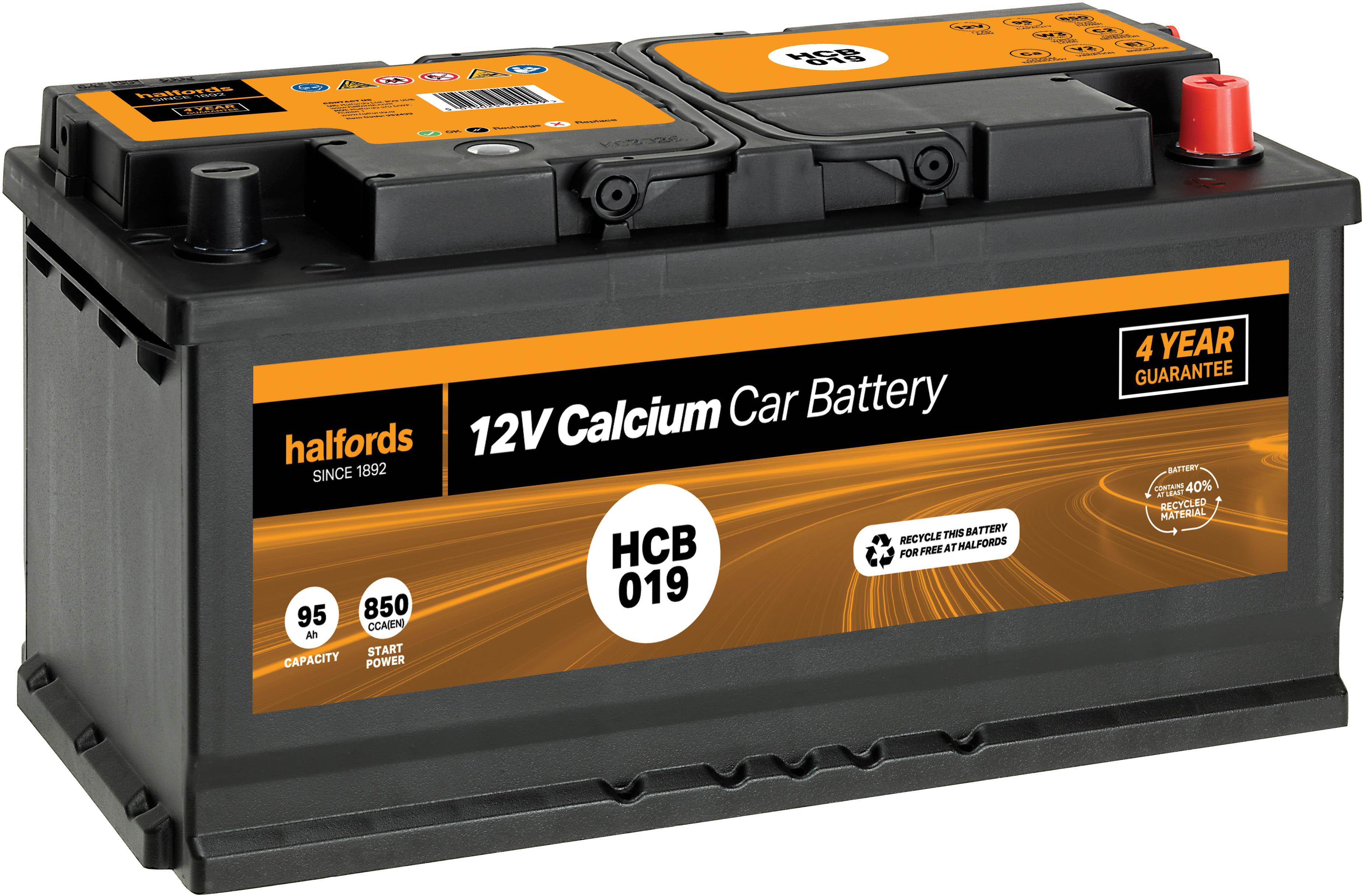 Halfords Hb019 Lead Acid 12V Car Battery 3 Year Guarantee