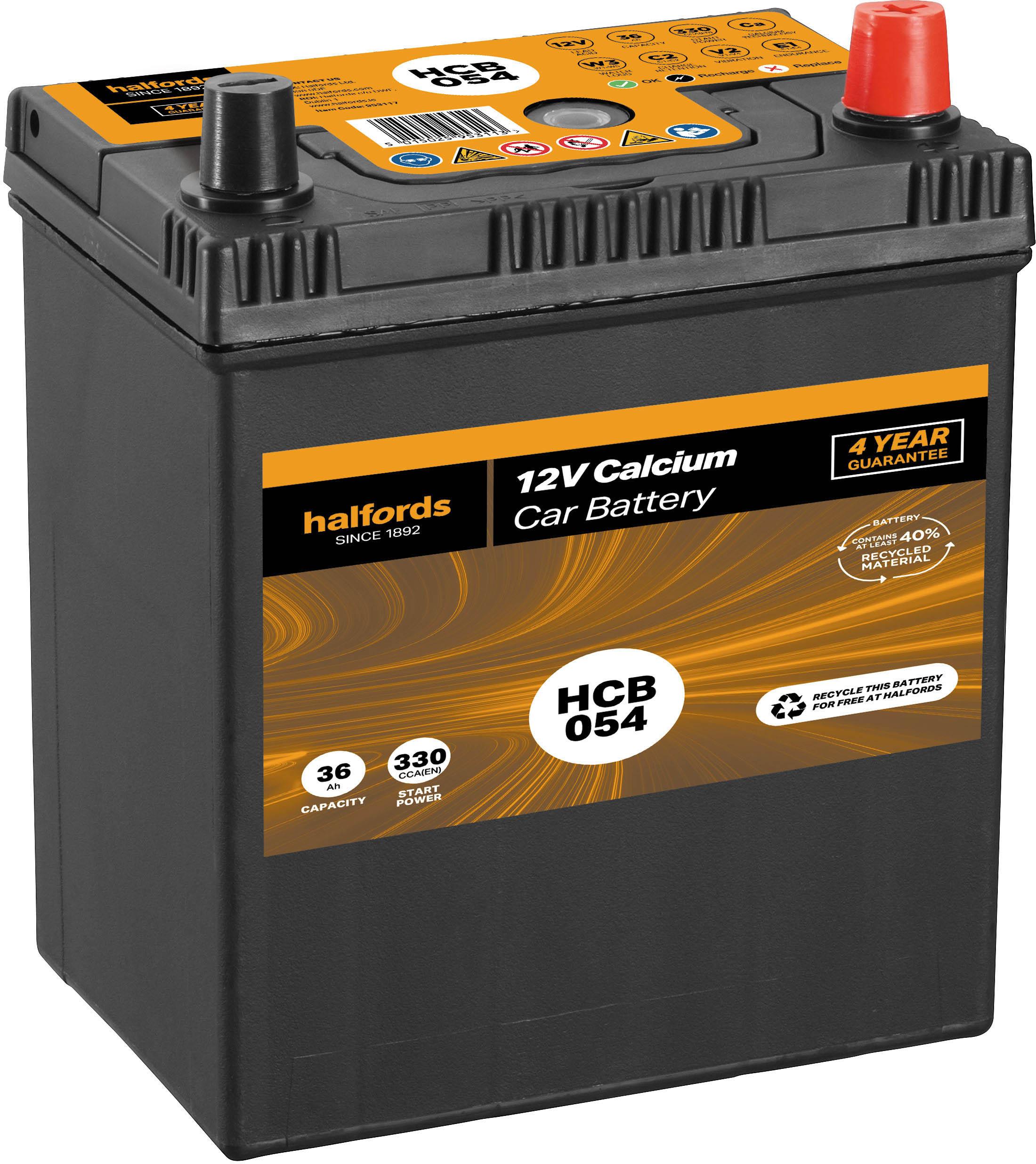 Halfords HB154 Lead Acid 12V Car Battery 3 Year Guarantee | Halfords UK