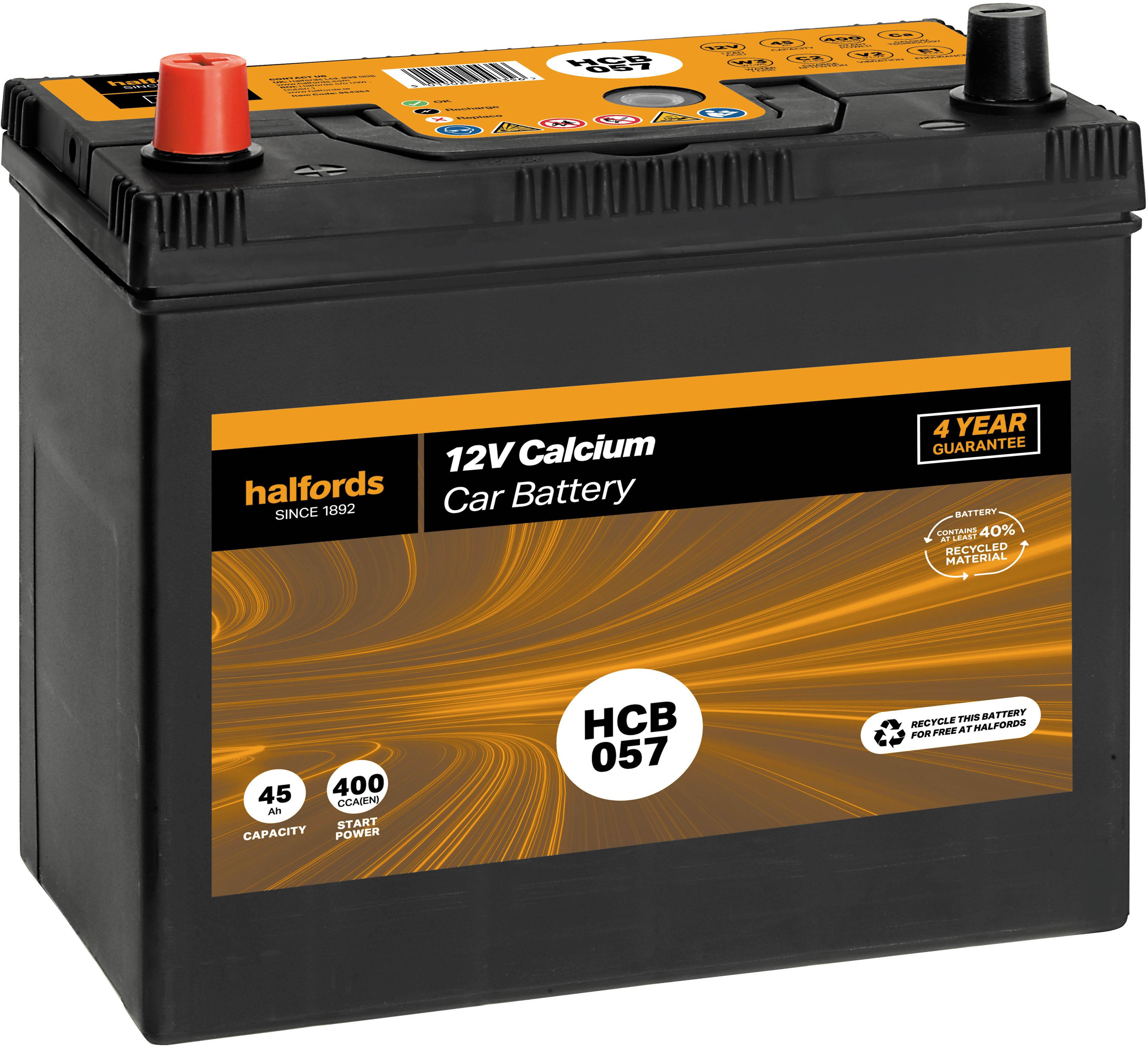 Halfords Hb057 Lead Acid 12V Car Battery 3 Year Guarantee