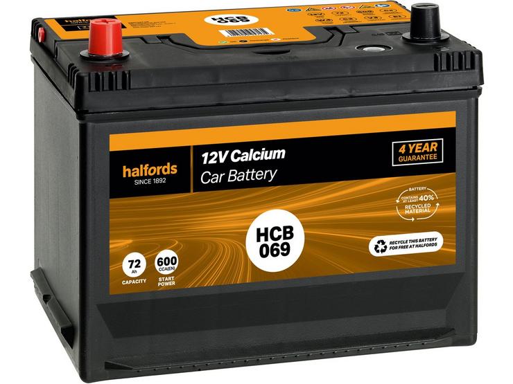 Halfords HB072 Lead Acid 12V Car Battery 3 Year Guarantee