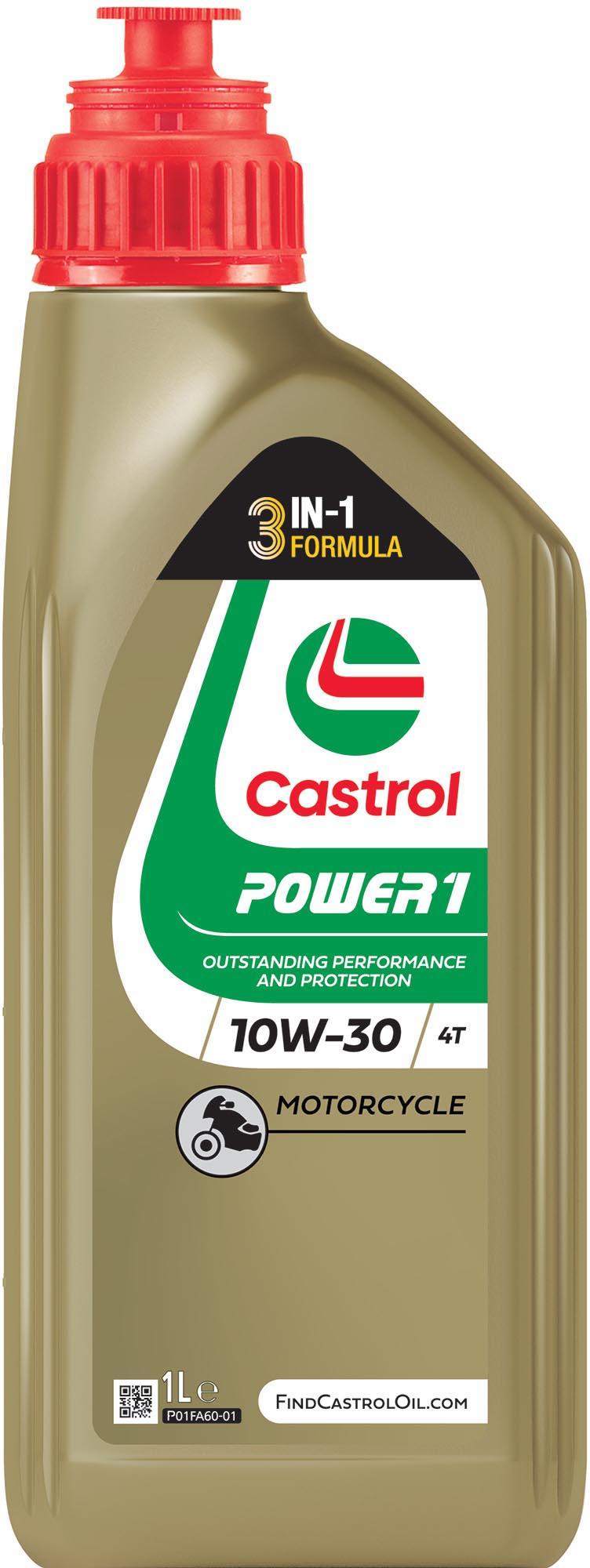 Castrol Power 1 4T 10W/30 Motorcycle Engine Oil - 1Ltr