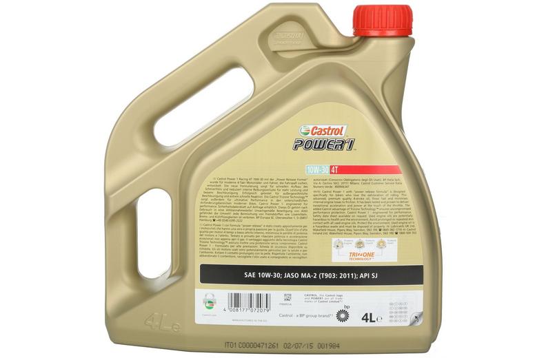 Castrol Power 1 4T 10W/30 Motorcycle Engine Oil - 4ltr Castrol Power 1 4T 10W/30 Motorcycle Engine Oil - 4ltr