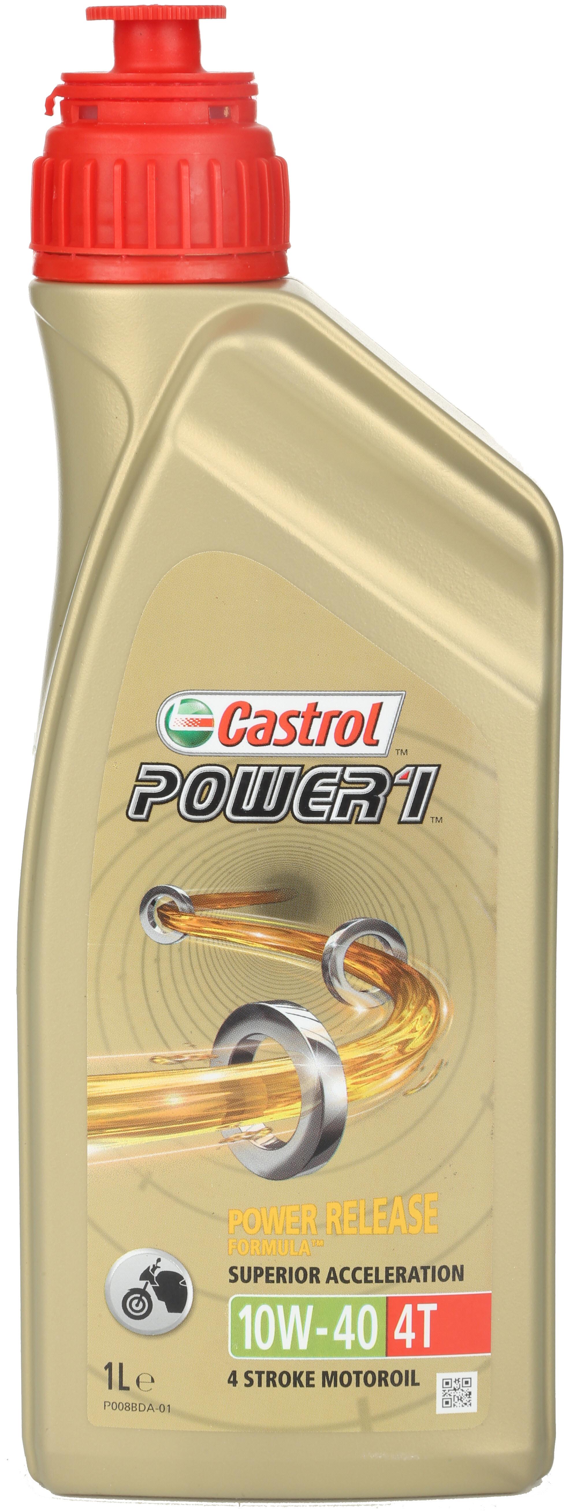 Castrol Power 1 4T 10W/40 Motorcycle Engine Oil - 1Ltr