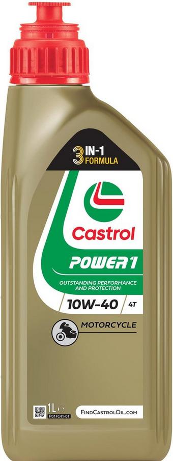 Castrol Power 1 4T 10W/40 Motorcycle Engine Oil - 1ltr