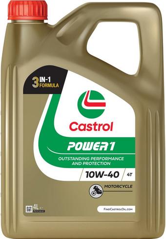 Castrol Power 1 4T 10W/40 Motorcycle Engine Oil - 4ltr