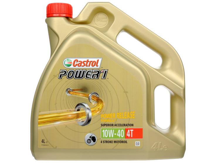 Castrol Power 1 4T 10W/40 Motorcycle Engine Oil - 4ltr