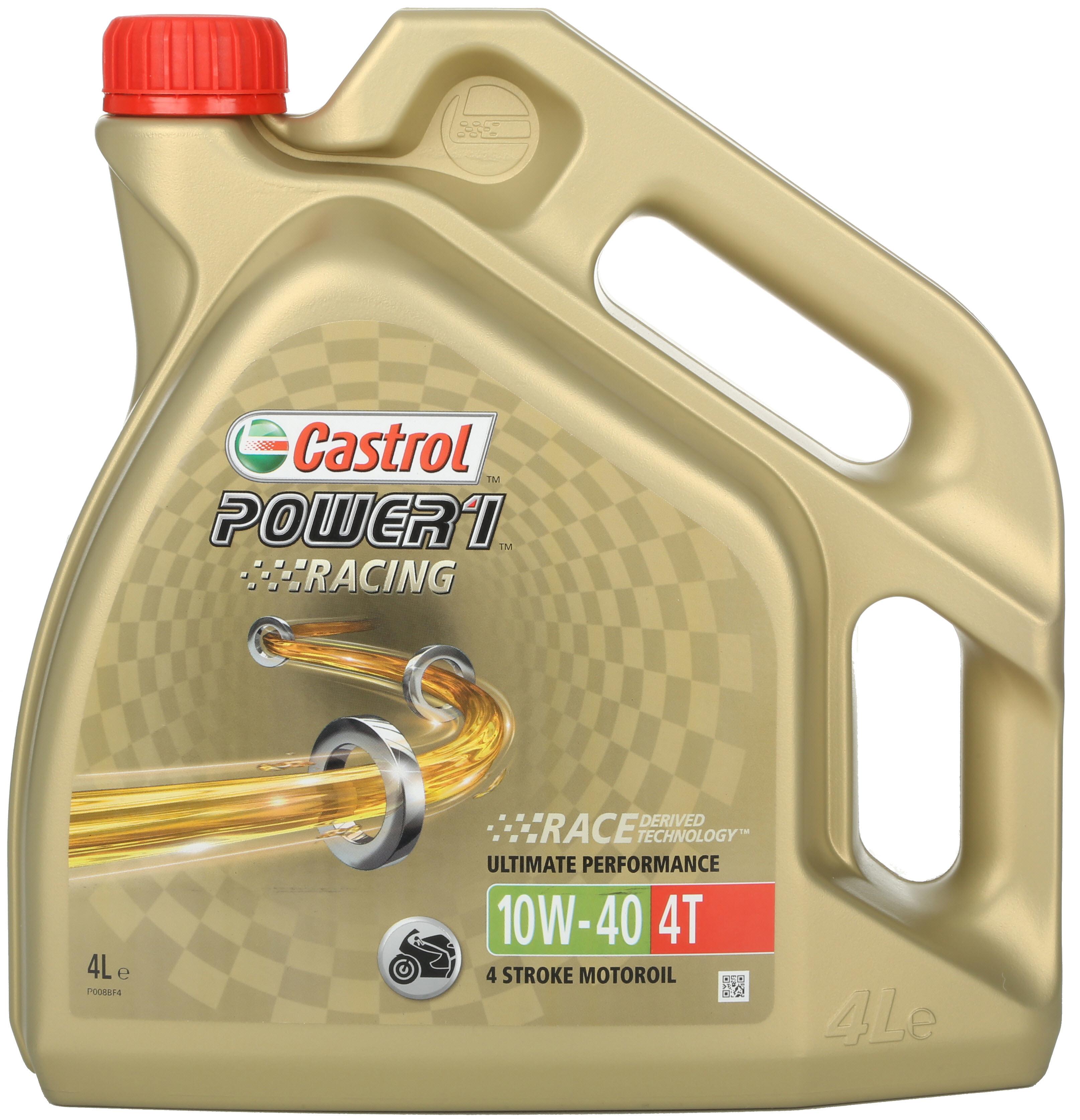 Castrol Power 1 Racing 4T 10W/40 Motorcycle Engine Oil - 4Ltr