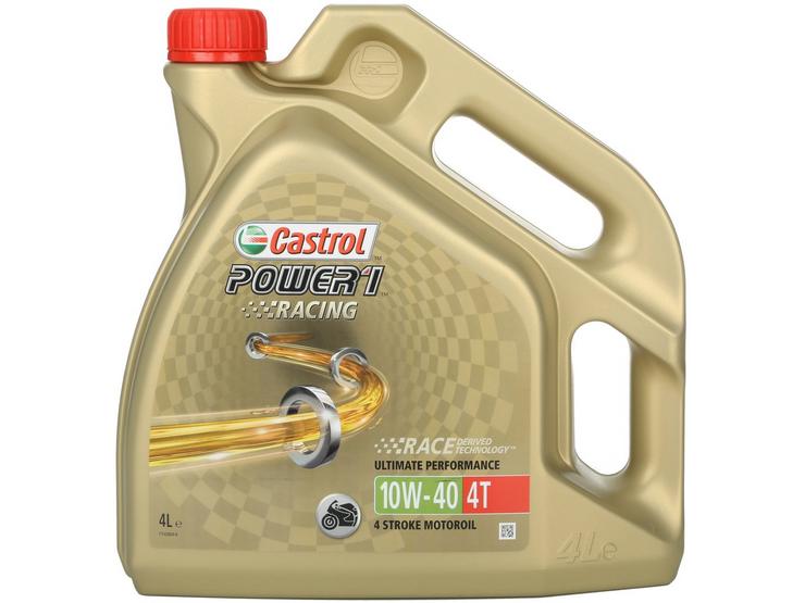 Castrol Power 1 Racing 4T 10W/40 Motorcycle Engine Oil - 4ltr