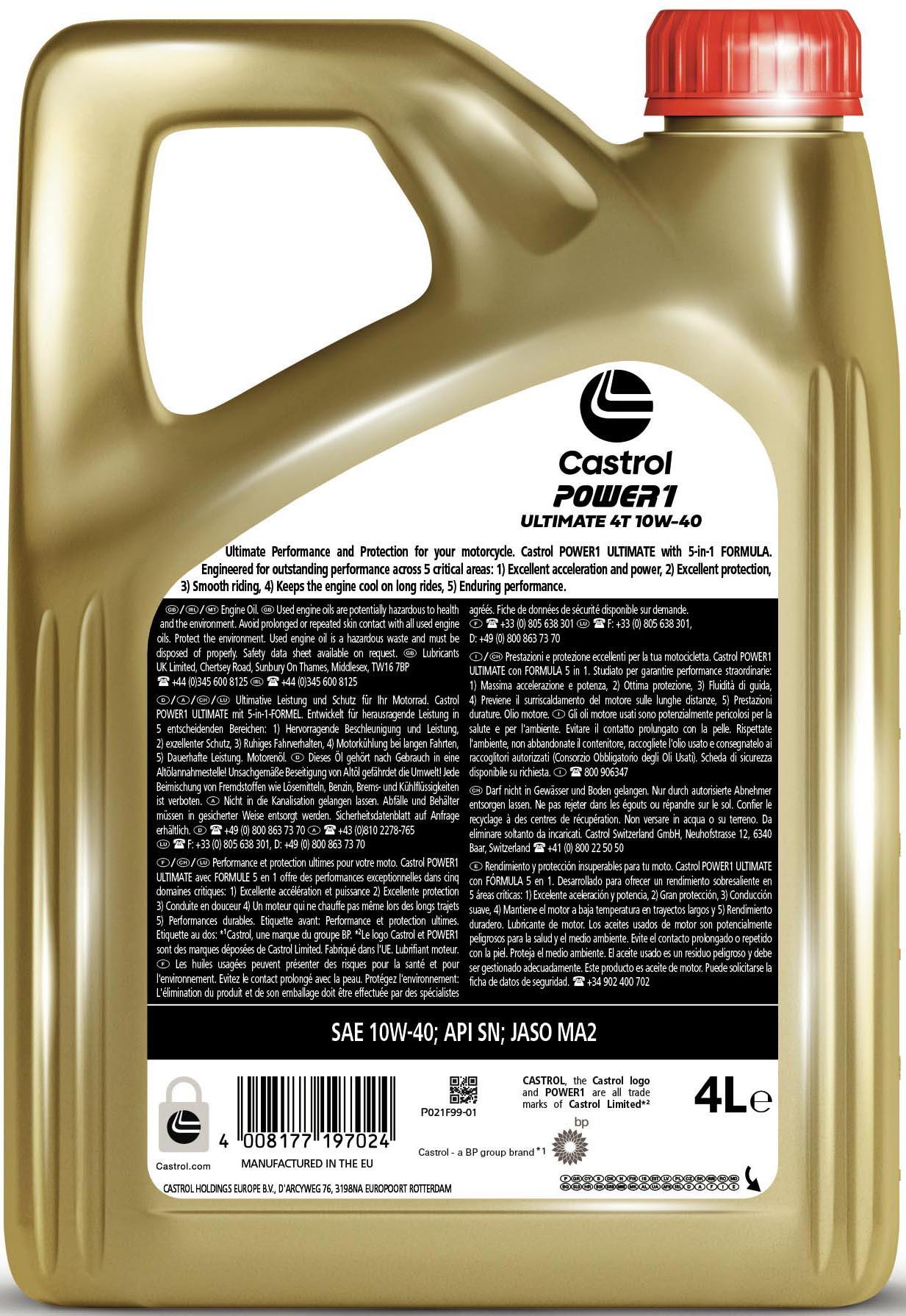 POWER1 ULTIMATE 4T 10W-40 4L