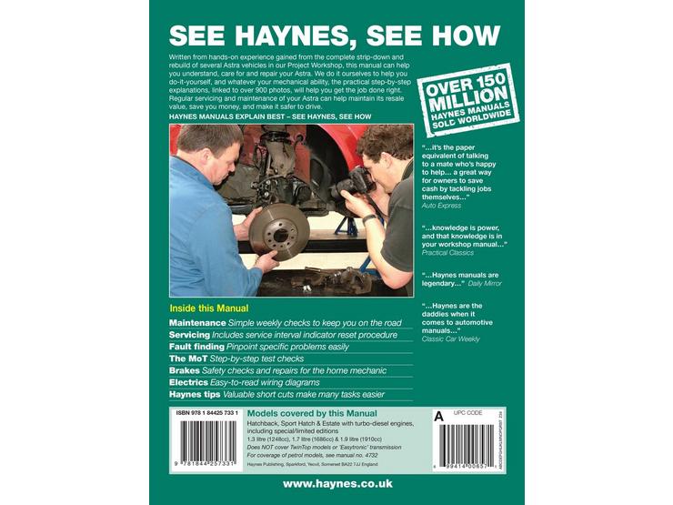 Haynes Vauxhall Astra Diesel (May 04 - 08) Manual