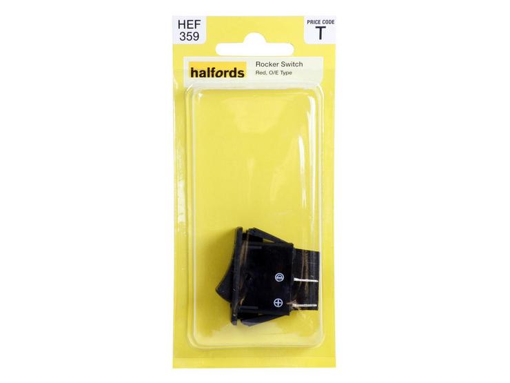 Halfords Rocker Switch Red O/E Type HEF359
