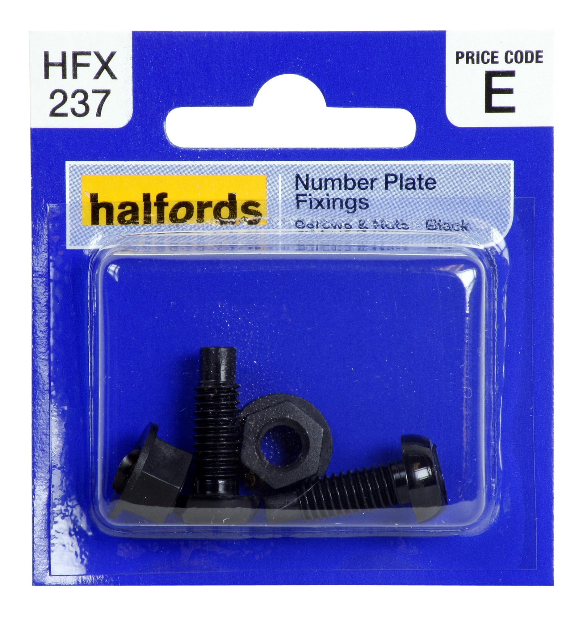 Halfords Number Plate Fixings Black Hfx237