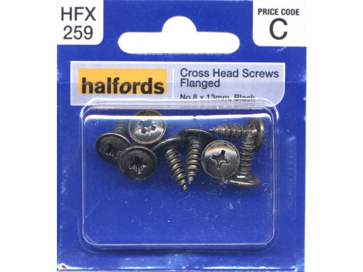 Halfords Cross Head Screws Flanged No8x13mm HFX259
