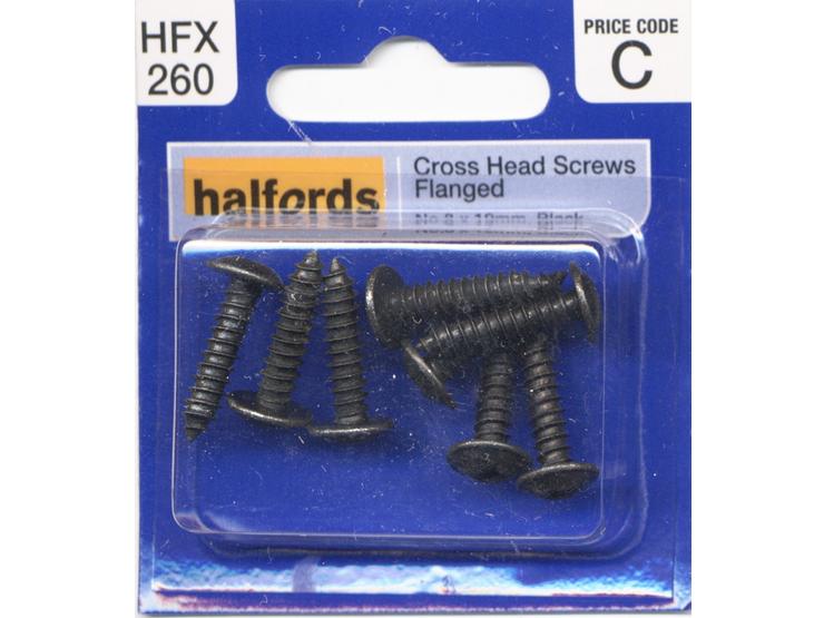 Halfords Cross Head Screws - Flanged No8 x 19mm HFX260