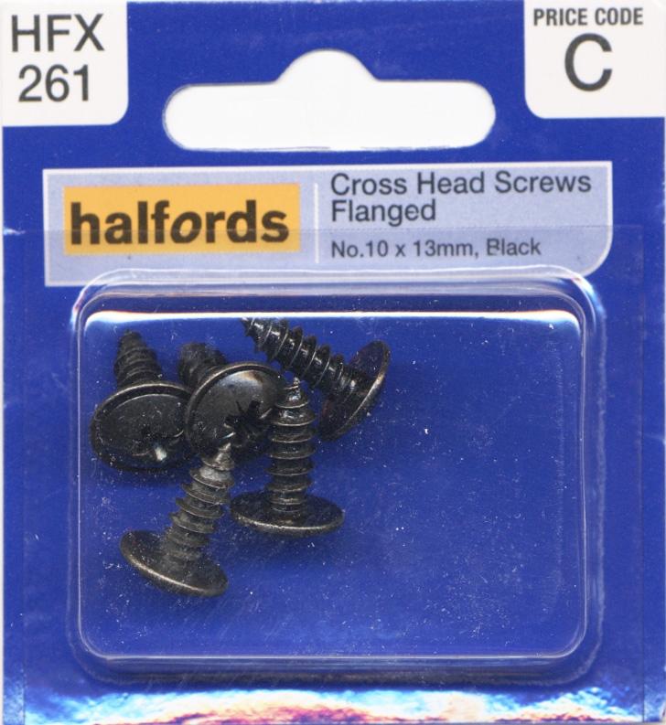 Halfords Cross Head Screws Flanged No10X13Mm Hfx261
