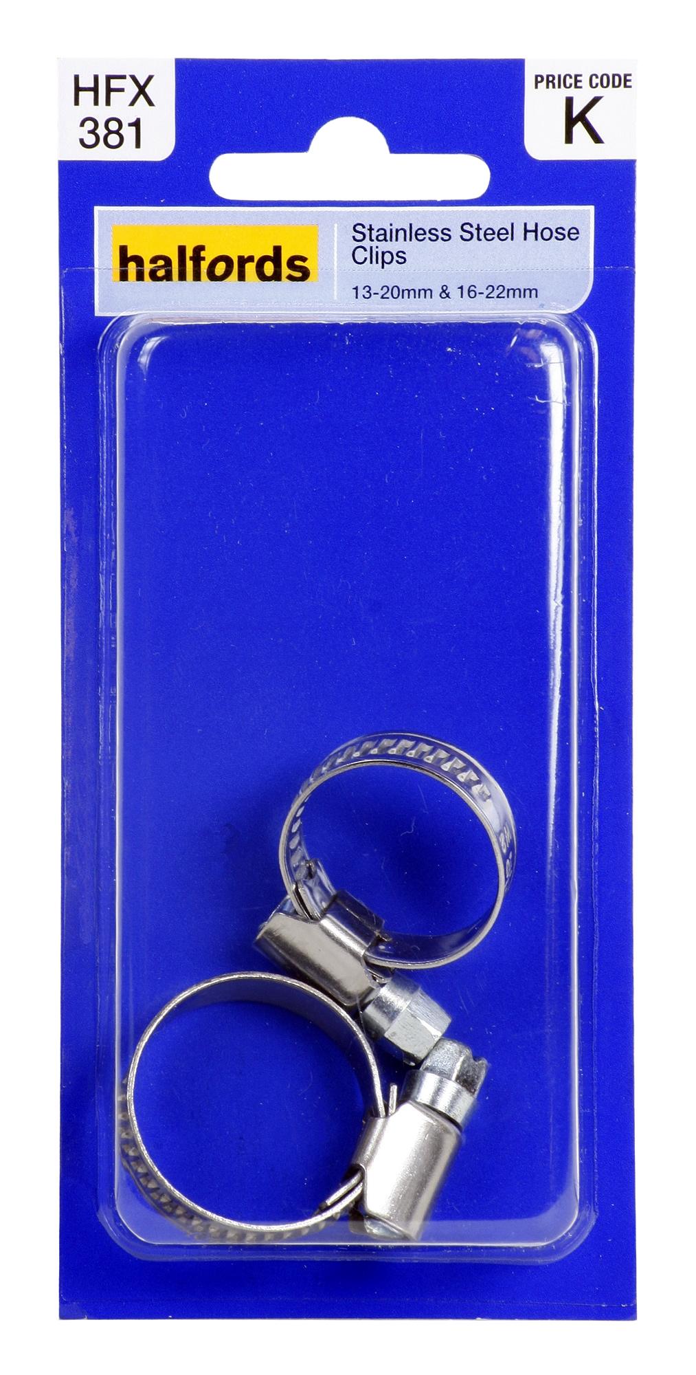 Halfords Stainless Steel Hose Clips HFX381 Halfords UK