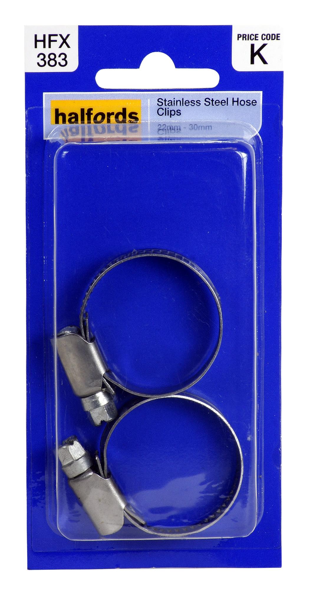 Halfords Hose Clips Stainless Steel 22-30Mm Hfx383