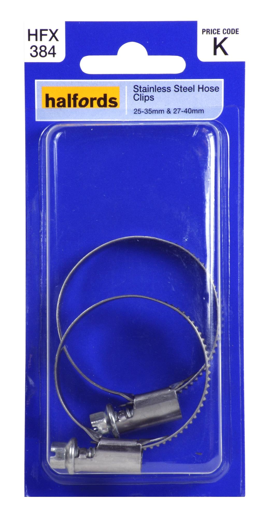 Halfords Stainless Steel Hose Clips HFX384 Halfords UK