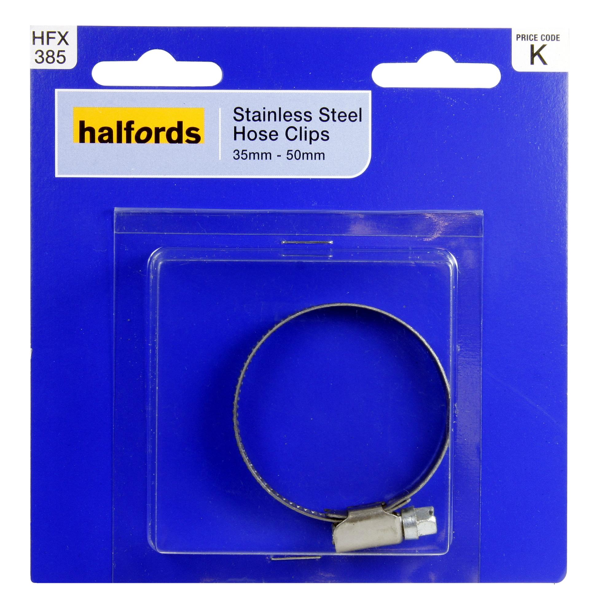 Halfords Stainless Steel Hose Clip 35-50Mm Hfx385