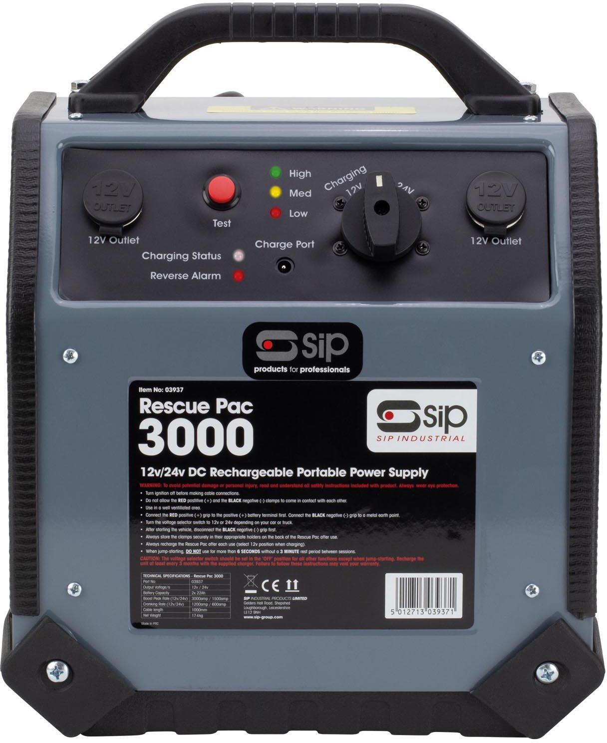 SIP Rescue Pac 3000 12v and 24v Booster Pack