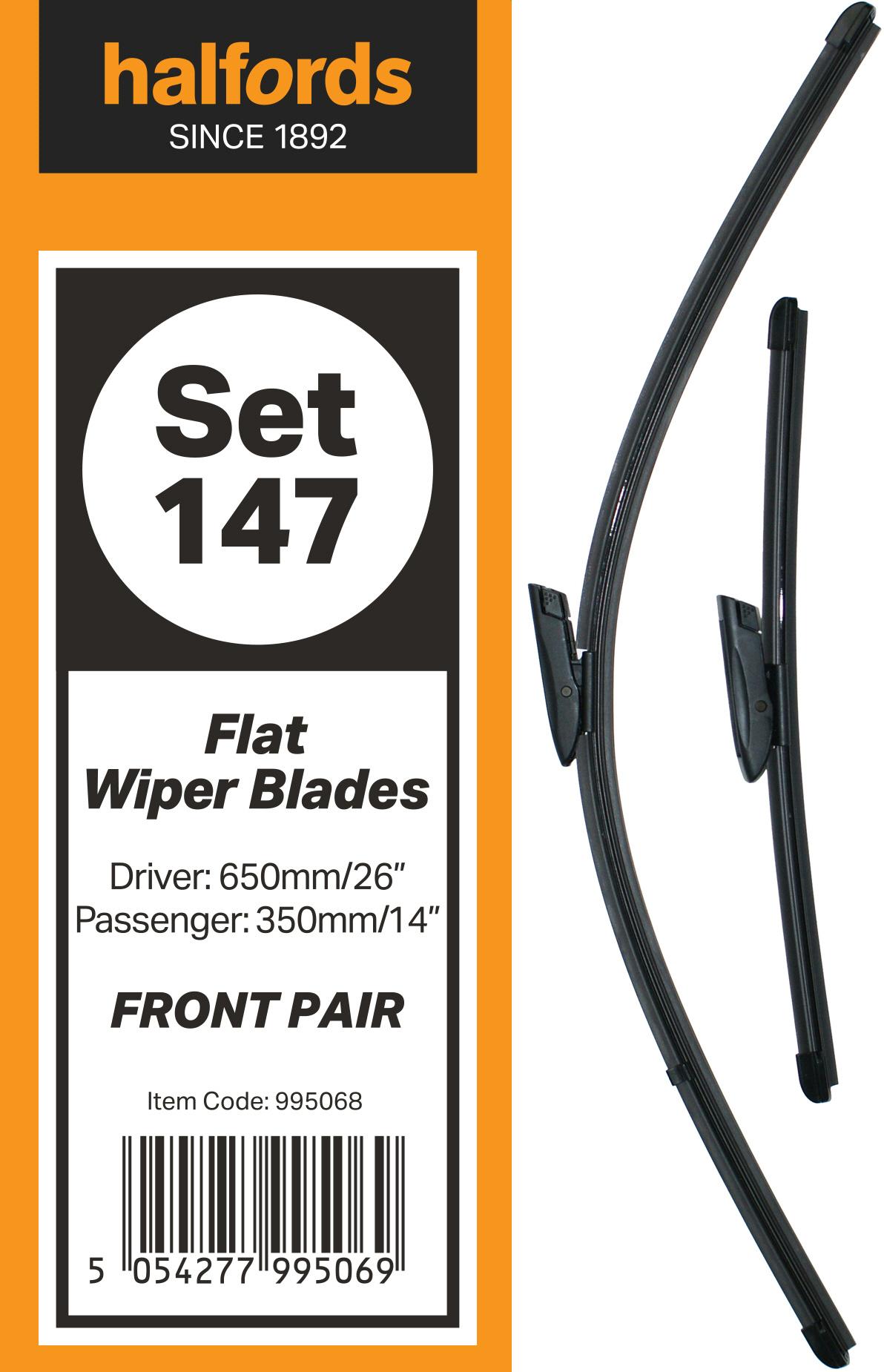 Halfords Set 147 Wiper Blades - Front Pair