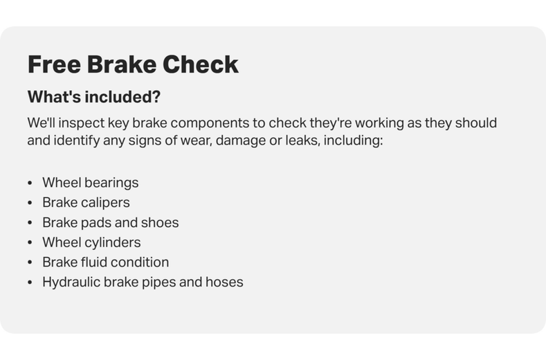 Free Brake Check Free Brake Check