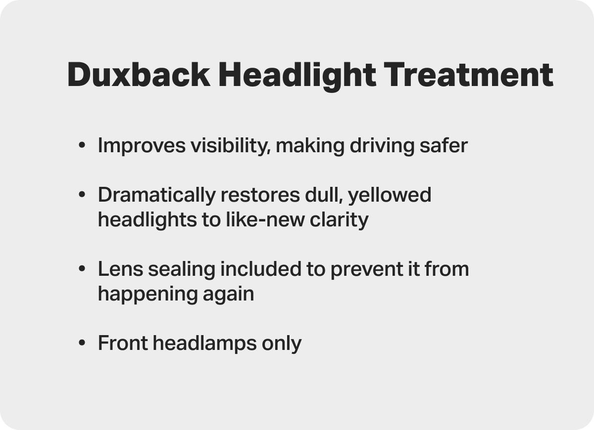 Duxback Headlight Treatment