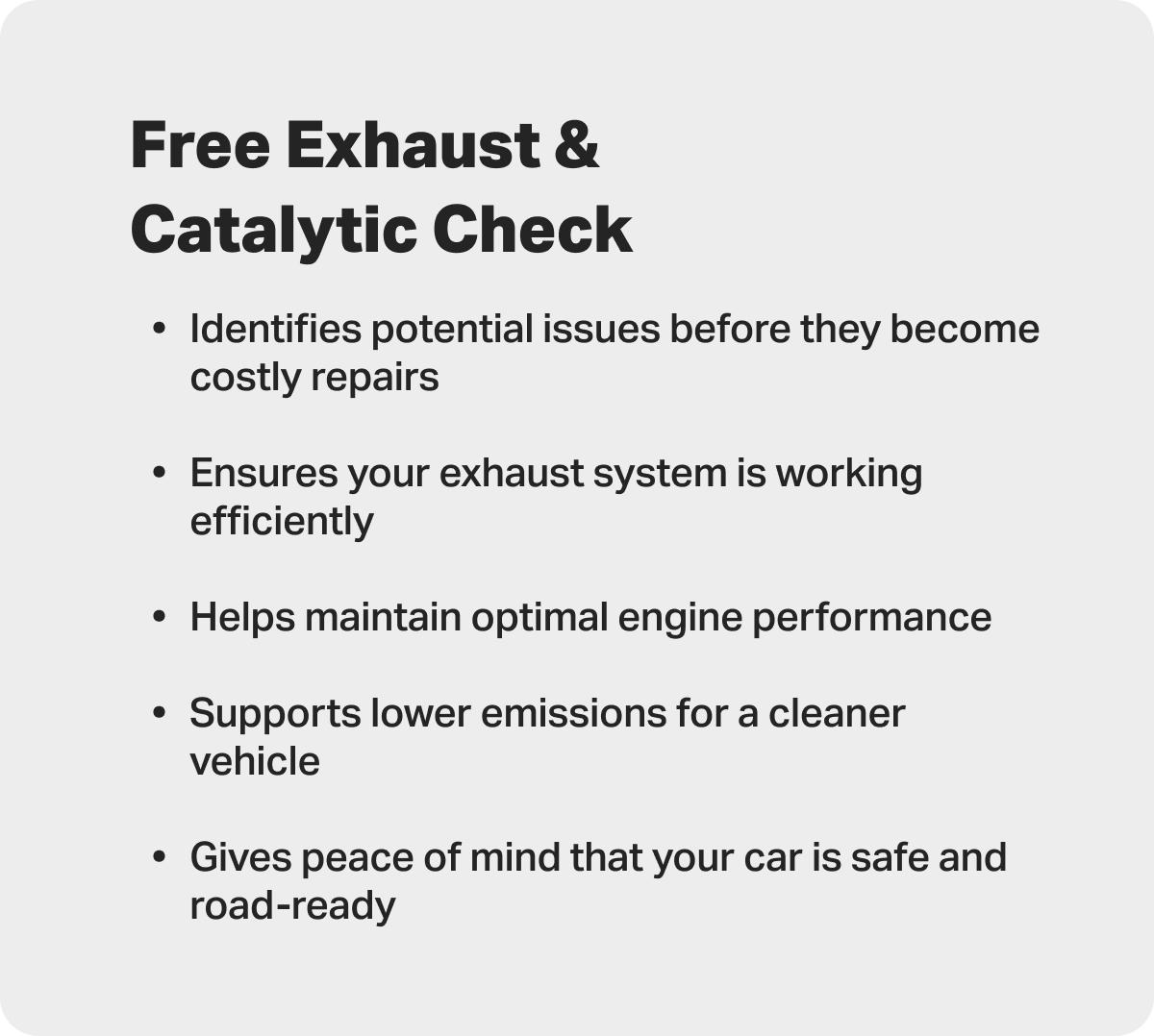 Free Exhaust and Catalytic Converter Check