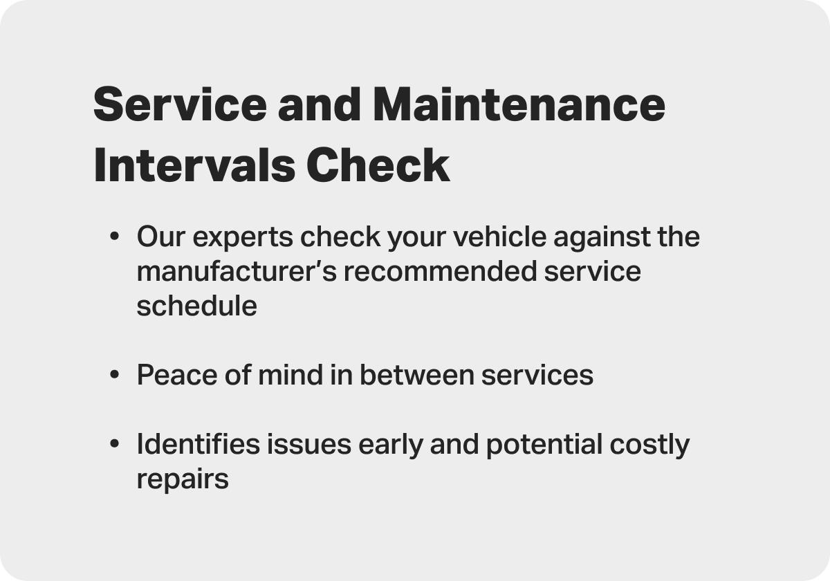 Service and Maintenance Intervals Check
